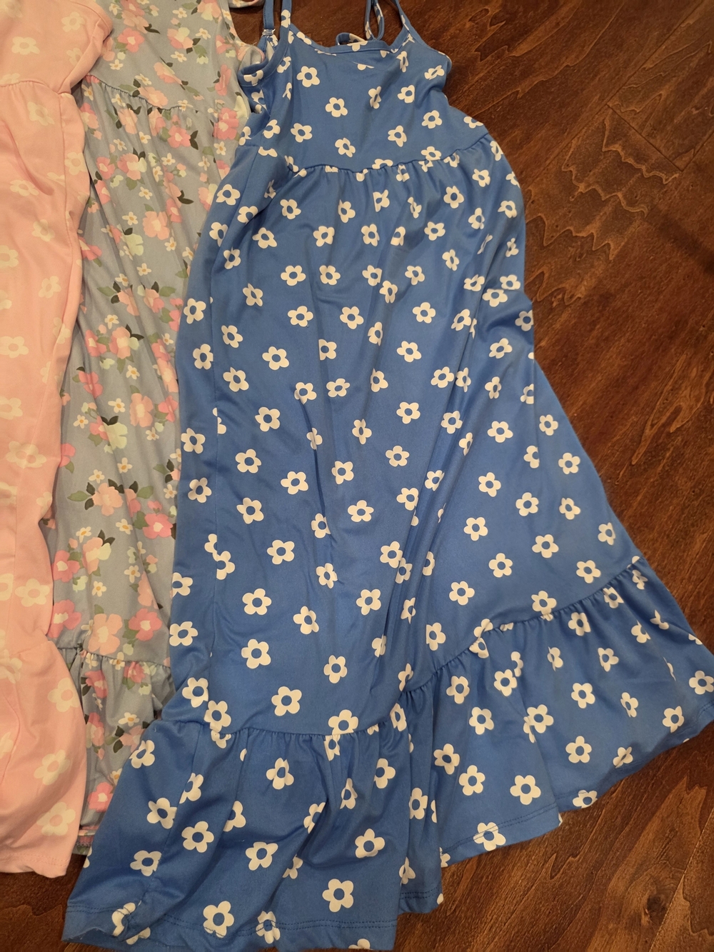 Set of 3 Girls Btween Maxi Dresses Size 8 EUC Pink, Mint and Blue Floral - Picture 4 of 7